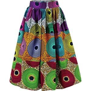 9019 African Print Skirts Ankara Traditional Casual Splicing Skirt